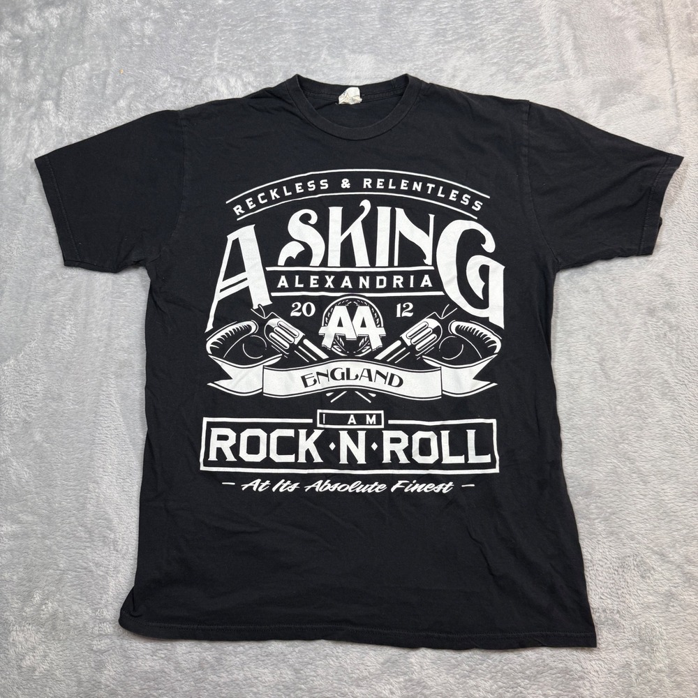Asking Alexandria Graphic T Shirt Mens XL Black Rock N Roll Metalcore Band 2012